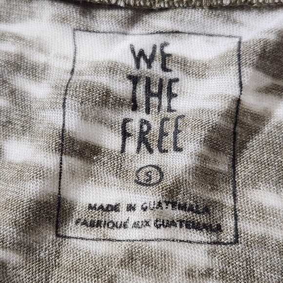 We The Free Tee Cut Out Jordan Sage Distressed V-Neck Burnout Oversized Size S - Picture 13 of 15